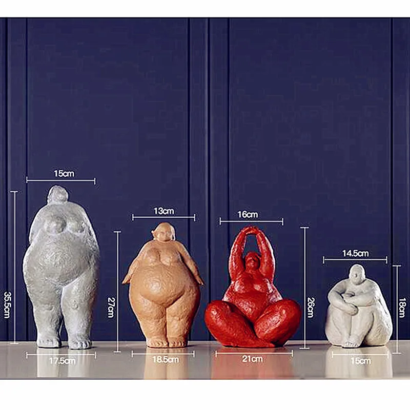 Абстракция Fat Lady фигурка статуя полная длина портрет смолой ремесленник Офис Отель гостиная украшение подарок L2799