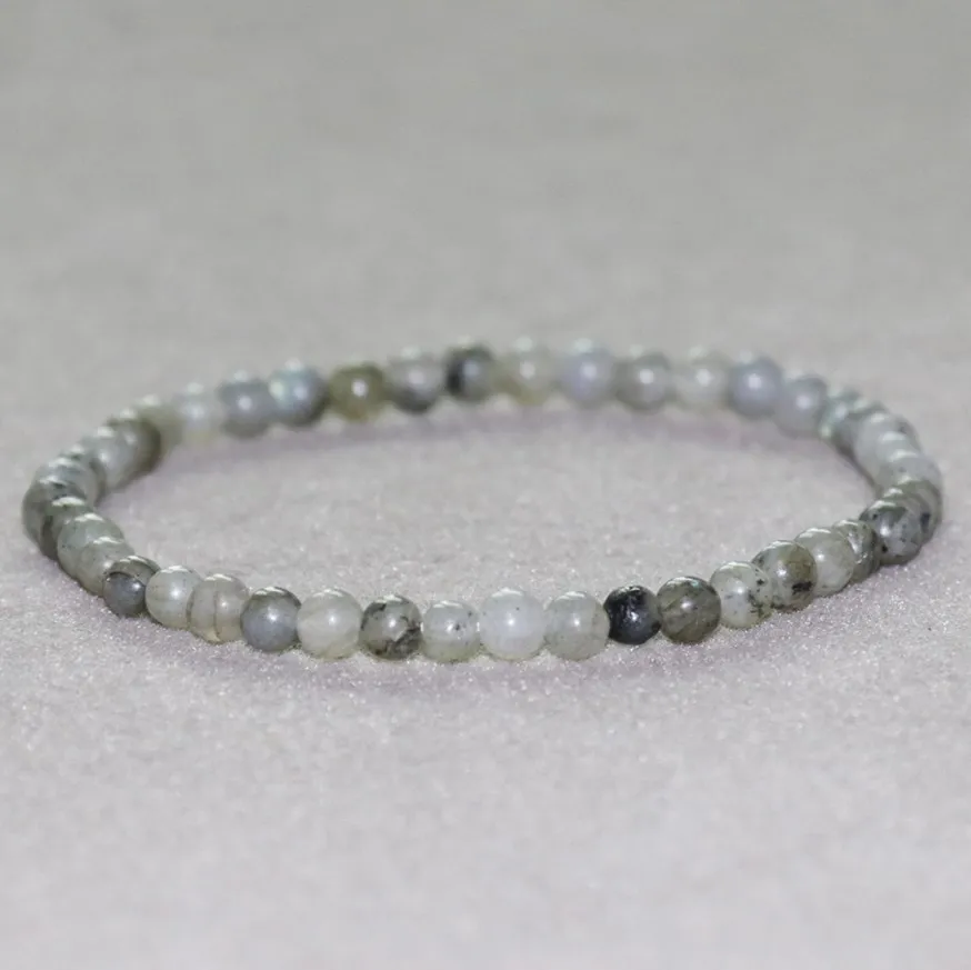 

Labradorite Bracelet 4mm Natural Stone Beads Bracelet Energy Bracelet Yoga Spiritual Healing Bracelet for Men Women Gift Under 5