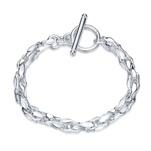 

Fashion Accessories Silver chains bracelets women ladies chain on hand retro charm bangles friends for lover wholesale