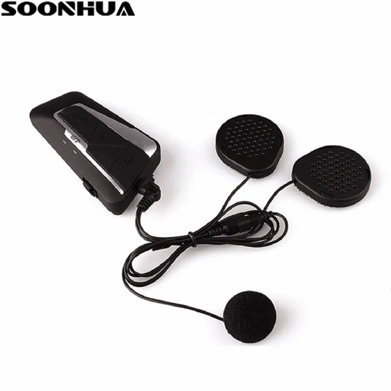 

SOONHUA 1200m Bluetooth Intercom Motorcycle Helmet Interphone Headset Waterproof Wireless Bluetooth Moto Interphone Headset