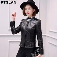 2017 women genuine lambskin jacket full pelt coat real leather slim fit coat biker zipper closure