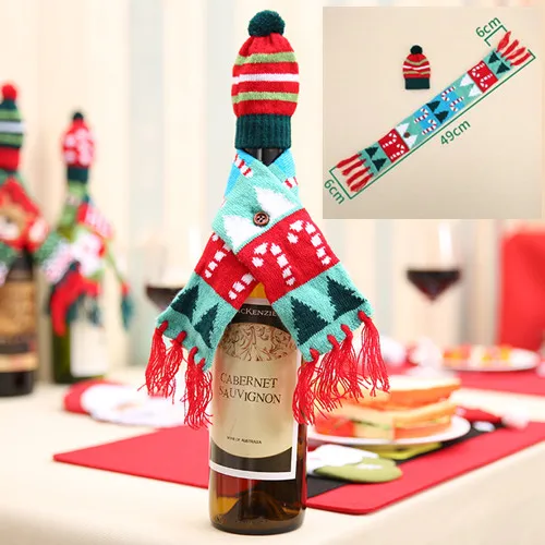 Рождественское украшение Санта Клаус крышка бутылки вина подарок Санта мешок держатель бутылки Снеговик Рождественский Декор украшение дома - Цвет: Флуоресцентный желтый