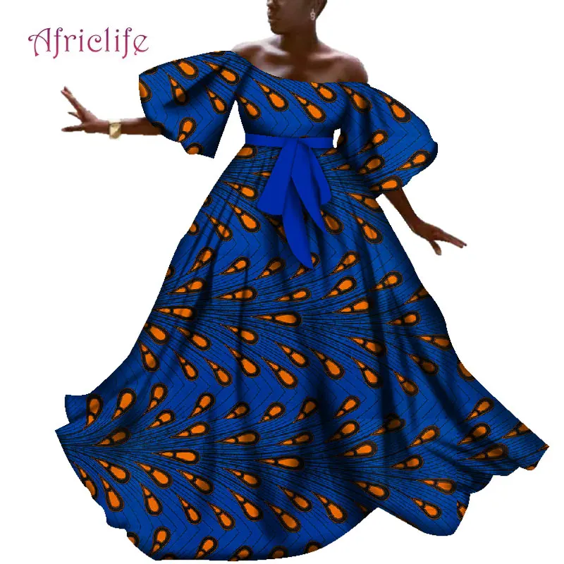 Больше любви африканские платья для женщин с открытыми плечами Длинные платья Вечерние свадебные Повседневные платья Дашики африканские женские платья WY4273
