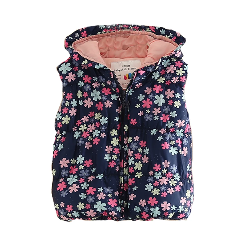 

Autumn Winter Baby Girls Full Print Vest Waistcoats Kids Cartoon Sleeve Jacket Girls Warm Vest Children Padded Vest Girls Coat