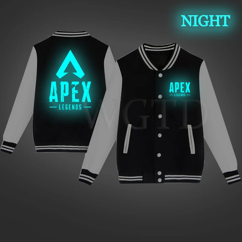 

Apex Legends Titanfall Luminous Baseball Jacket Streetwear Casual Sweatshirts Unisex Hip Hop Tracksuit Fleece Warm Jacket Coat