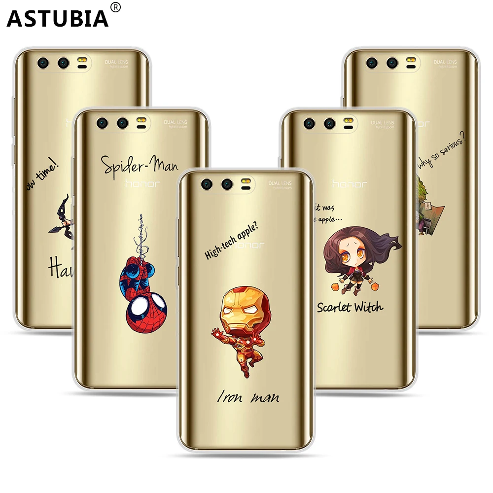 Phone Case For Huawei p smart Silicon Soft Clear TPU Spiderman Iron Man The Avengers Cover for honor 9 lite |