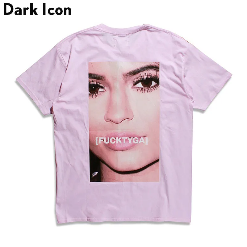 DARK ICON Spoof Tyga Hip Hop Tshirts 2019 Summer Printed T-shirt O-neck Casual Tee Shirt Short Sleeve Men Clothing Cotton 3XL