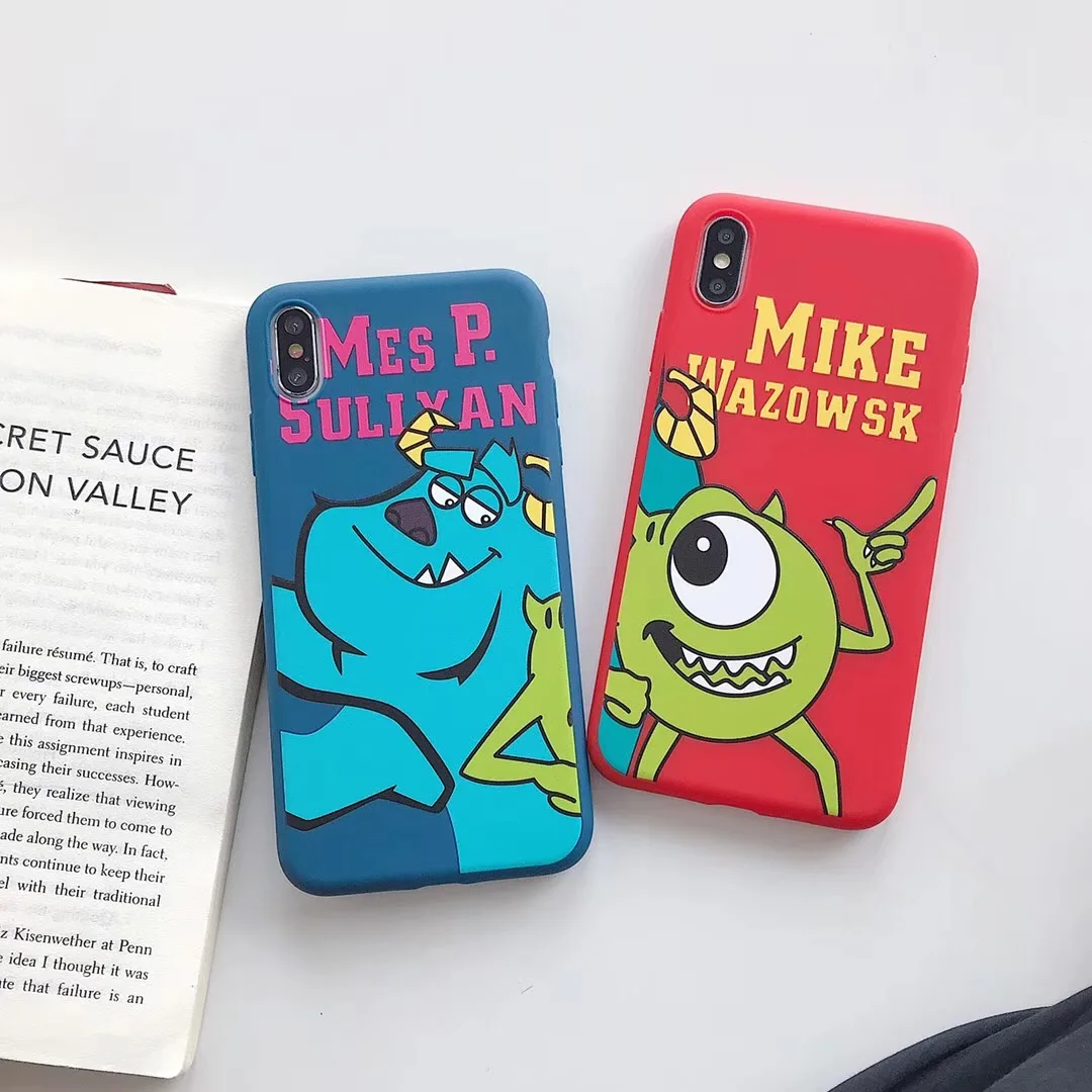 

New Cute cartoon classic anime sully three eyes phone case For iphone Xs MAX XR X 6 6s 7 8 plus Couple soft TPU back cover Coque