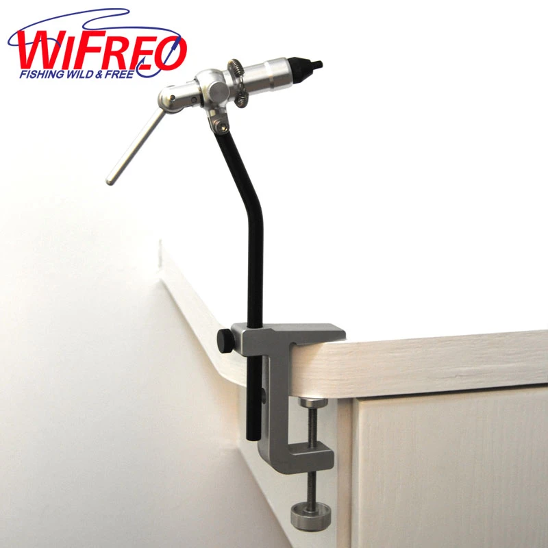 Fly Tying Vise Aluminium Costruito con Rotary Desk C Morsetto Tasca Formato da Viaggio Esche da Pesca a Mosca per Fabbricazione