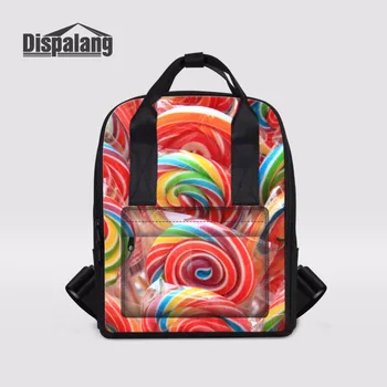 

Dispalang Cute Lollipop Prints Women Shoulder Backpack Multifunction Mummy Packs Baby Travel Bag Stroller Bag Campus Back Pack
