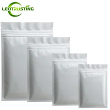 

Leotrusting 100pcs Matte White Aluminum Foil Zip Lock Bag Resealable Capsule Nail Powder Coffee Jewelry Lipsticks Sealing Bags