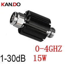 15 W 0-4 Ghz N male to N female DC-4Ghz 1-30DB антенный ввод соединитель коаксиальный разъем аттенюатор Телеком часть 15 W аттенюатор