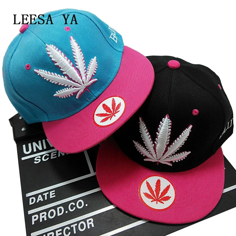 

Fashion Spring Summer Caps Girls hats Snapbacks Finger Weed Leaf Mujer Beisbol Baseball Caps Hip Hop Gorra Boina Hoquei Toca