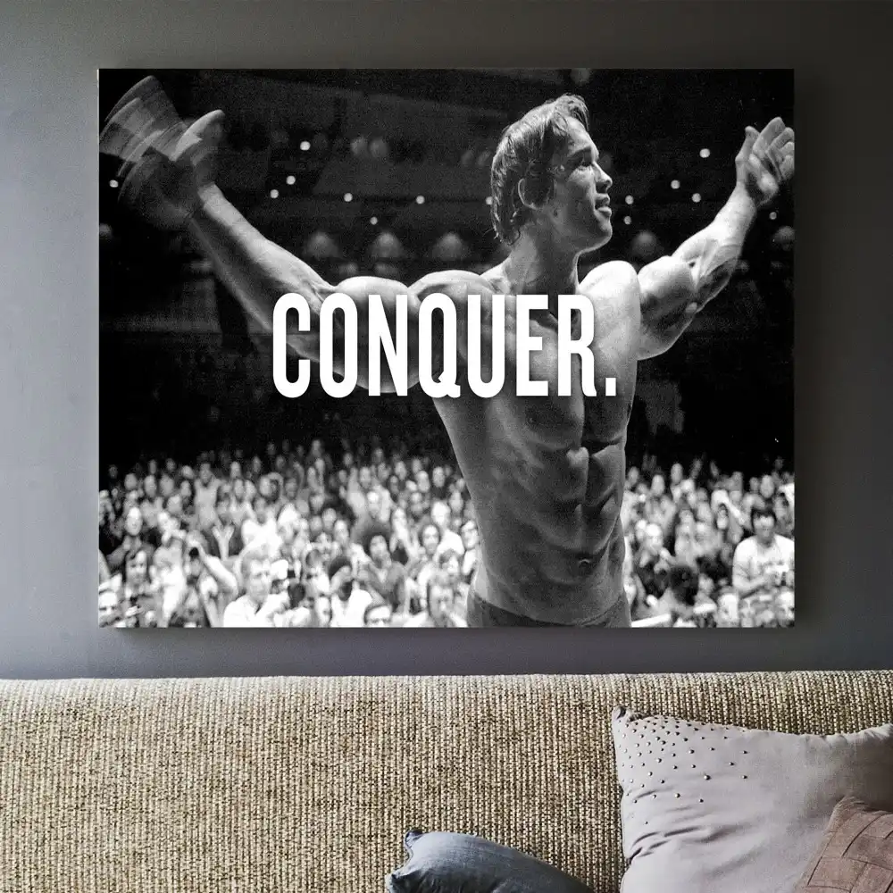 A3 A4 SIZE ARNOLD SCHWARZENEGGER CONQUER POSTER FITNESS GYM PRINT IMAGE