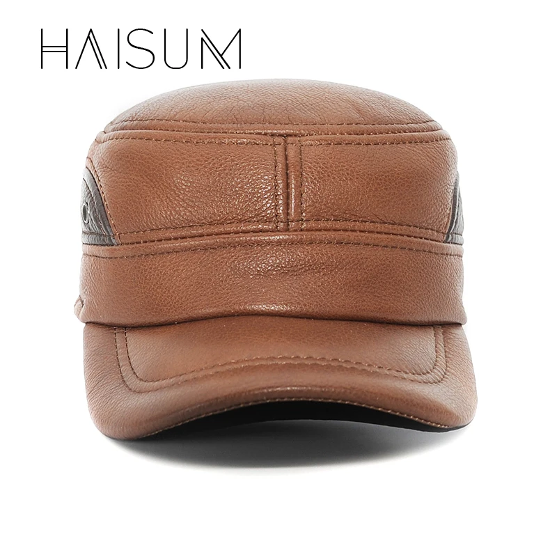Кожаная бейсболка Haisum для взрослых новая брендовая зимняя армейская Кепка с