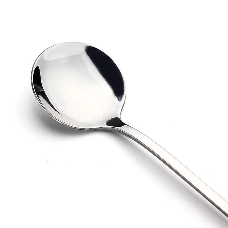 6Pcs /set 7.5" Long Stainless Steel Ice Cream Cocktail Coffee Soup Tea Spoons