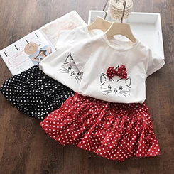 Kid-Kleidung-M-dchen-Kleidung-2019-Sommer-Neue-Cartoon-Kurzen-rmeln-Shirt-Dot-Rock-2-St.jpg_640x640