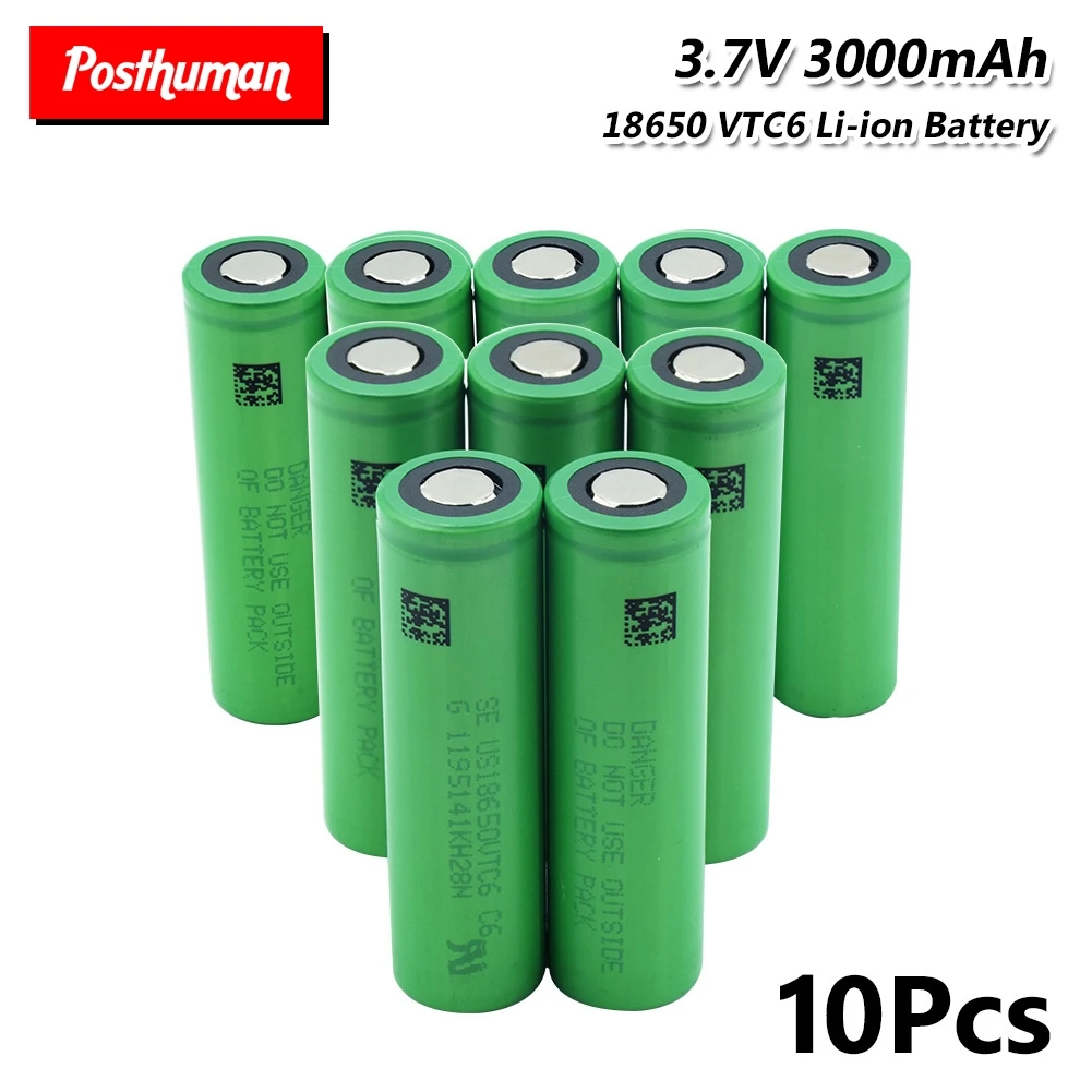 

lithium Li-po Genuine US18650VTC6 18650 3.7V 3000mAh High Drain 30A Li-ion Lithium Rechargeable Battery For electronic cigarette