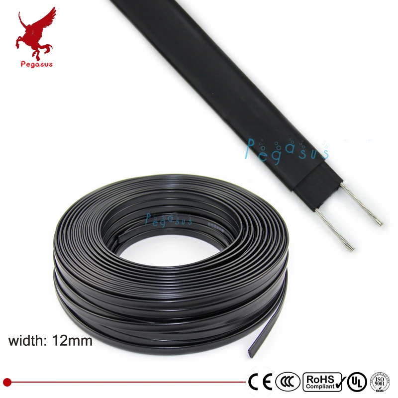 40m 200 240V Flame retardant type heating cable W 12mm Self regulat temperature Water pipe protection
