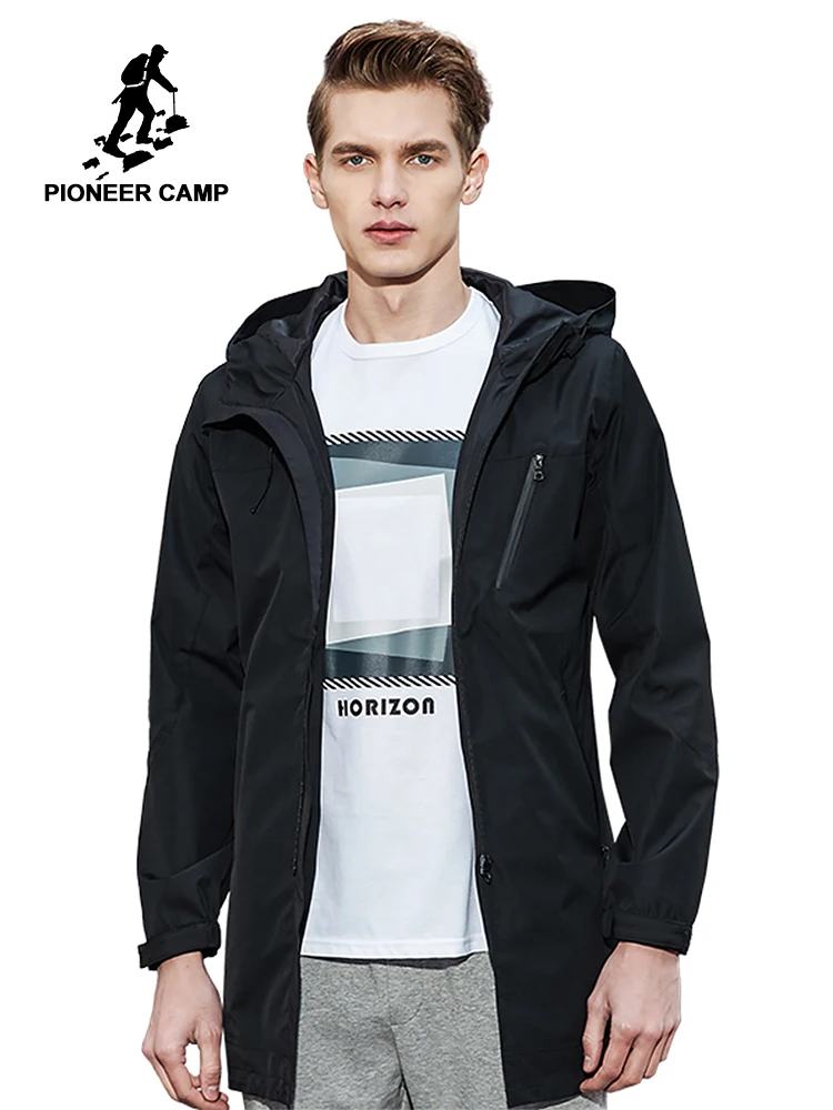

Pioneer Camp new arrival long mens jackets coat brand clothing hooded coat for men quality male windbreaker coat AJK703024
