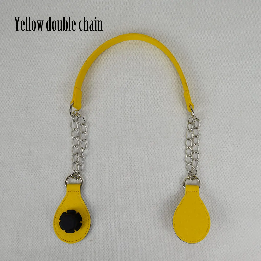 TANQU 1 шт. плоский ремешок-цепочка с краем, с рисунком, с отрывным концом, для Obasket Obag, ремень из искусственной кожи, двойная ручка-цепочка для O Bag - Цвет: yellow double chain