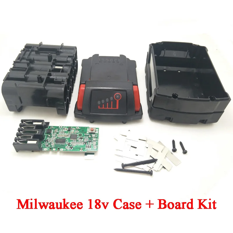 Пластиковый корпус батареи для Milwaukee 18 V M18 48-11-1815 3Ah 4Ah 5Ah с защитой от зарядки печатная плата комплект