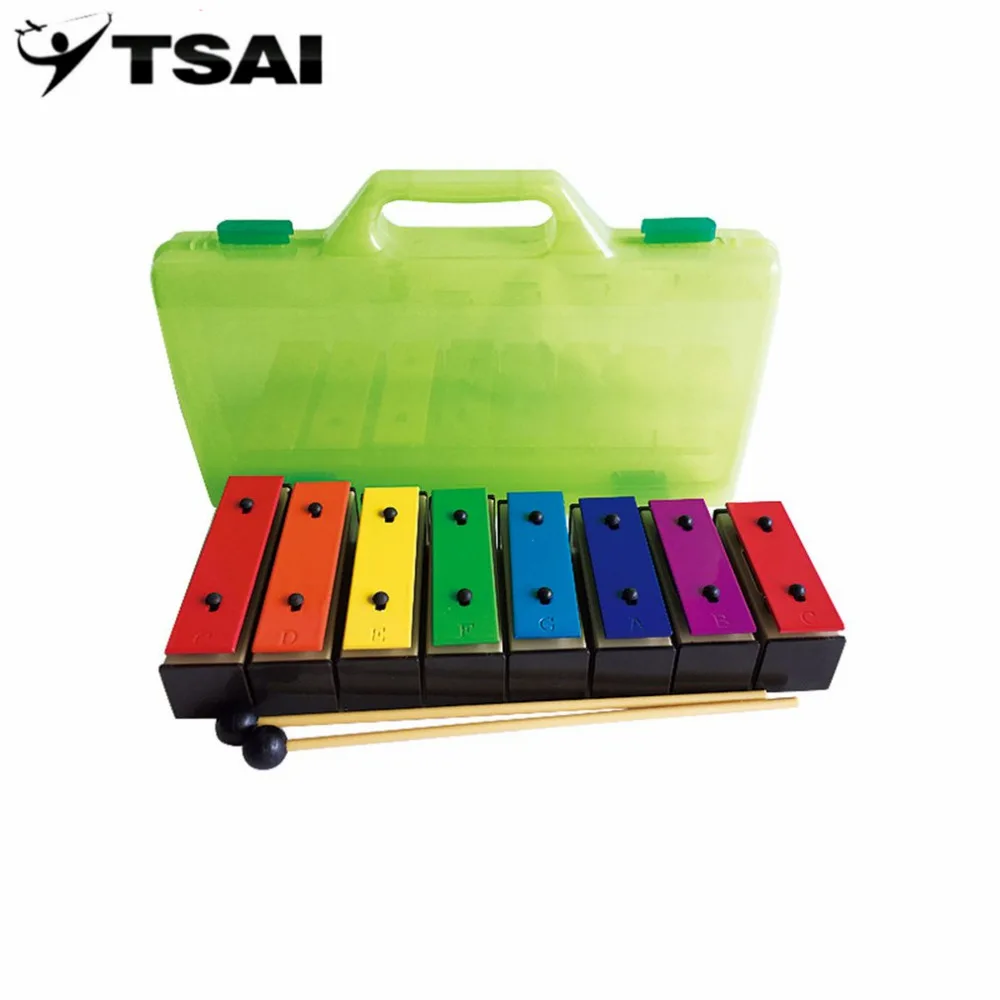 

TSAI 8 Notes Xylophone Early Childhood Kids Music Instrument Baby Learning Music Instrument With Plastic Box newest and popular