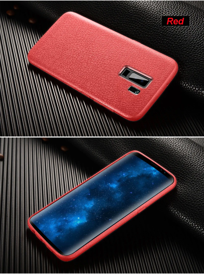 MLLSE Ultra Thin Leather Skin TPU Phone Cover For Galaxy S9 Plus Business Style Case For SAMSUNG S8 S8+ Note 8 Back Protector (9)