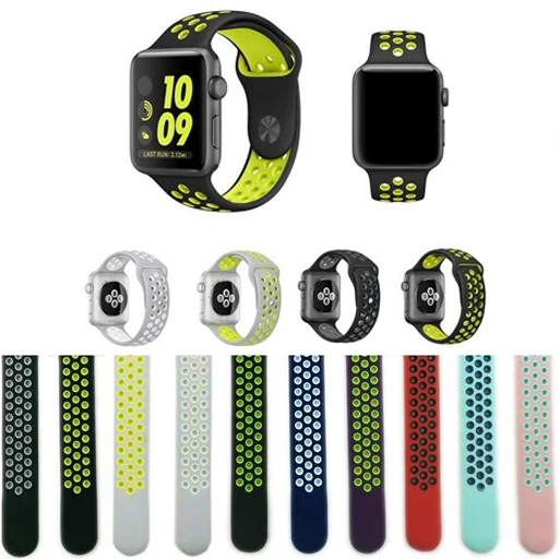 

Newest Flexible Breathable Silicone Band for Apple Watch Sports Series 3&2&1 42MM 38MM Rubber for Iwatch Strap