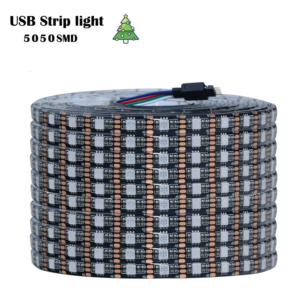 

3M 4M DC 5V LED Strip Light USB Power Supply RGB Lamp Tape SMD 5050 50CM 1M 2M 5M Ribbon For TV Background Home Lighting Decor