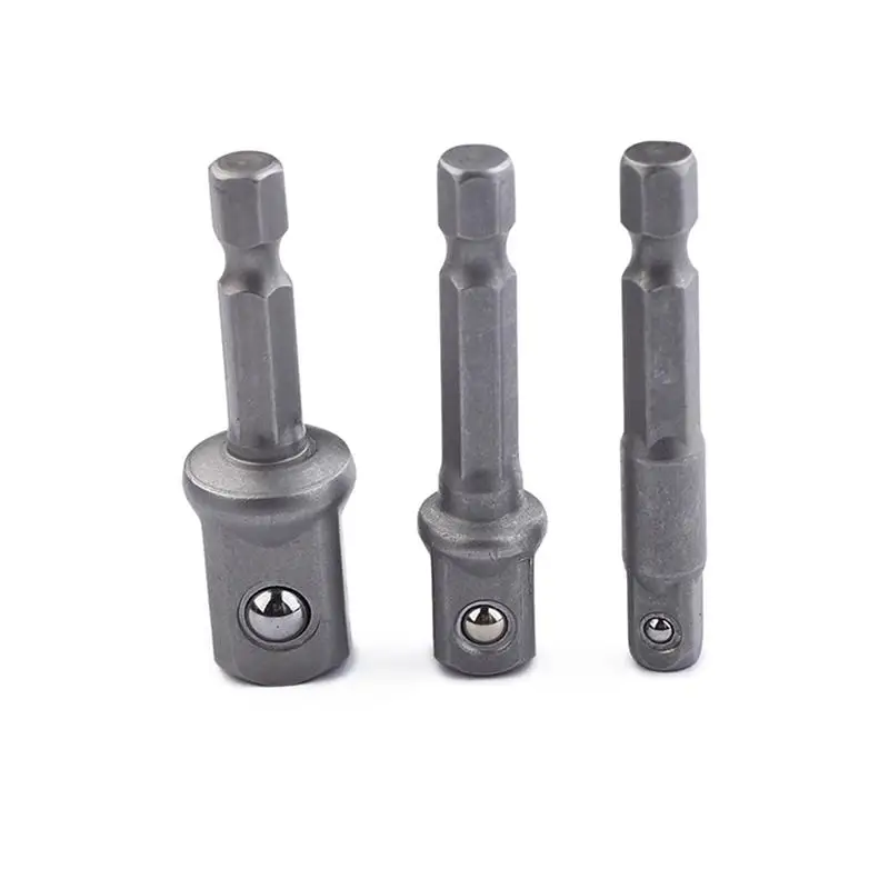 3 Pcs Extension Connector Power Drill Bit Adapter Hex Shank Drill Bits 3/8" 1/4" 1/2" Hex Socket
