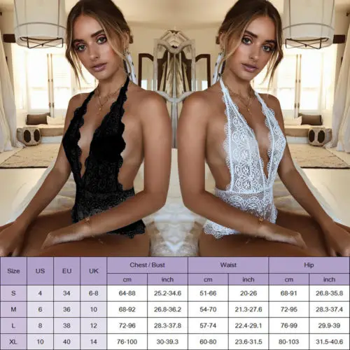 Сексуальное женское нижнее белье с открытой спиной ночное Babydoll кружевной