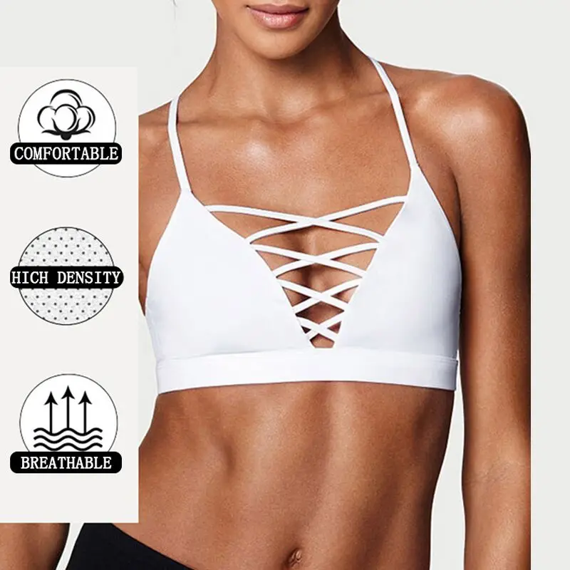 criss cross front sports bra