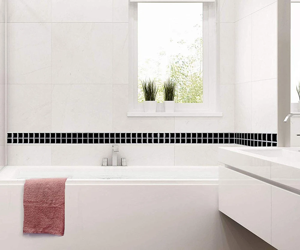 Vivid tiles 6 листов черная самоклеящаяся гладкая поверхность Декор виниловые обои 3D
