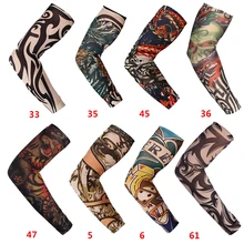 1 шт. Велоспорт Бег удобные крутые длинные руки гетры художественный дизайн нейлон Эластичный модный временный тату рукав Быстросохнущий