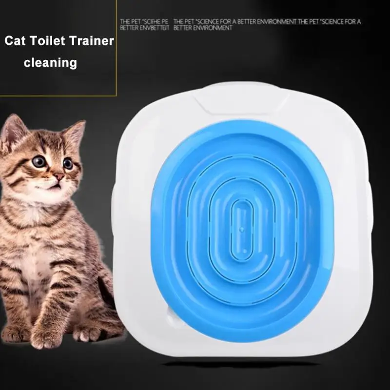 Котенок Туалет пластиковая Ванна Тренировочный Набор для кошек, песочница для кошек, коврик для песка для кошек туалет для чистки домашних животных тренировочный продукт
