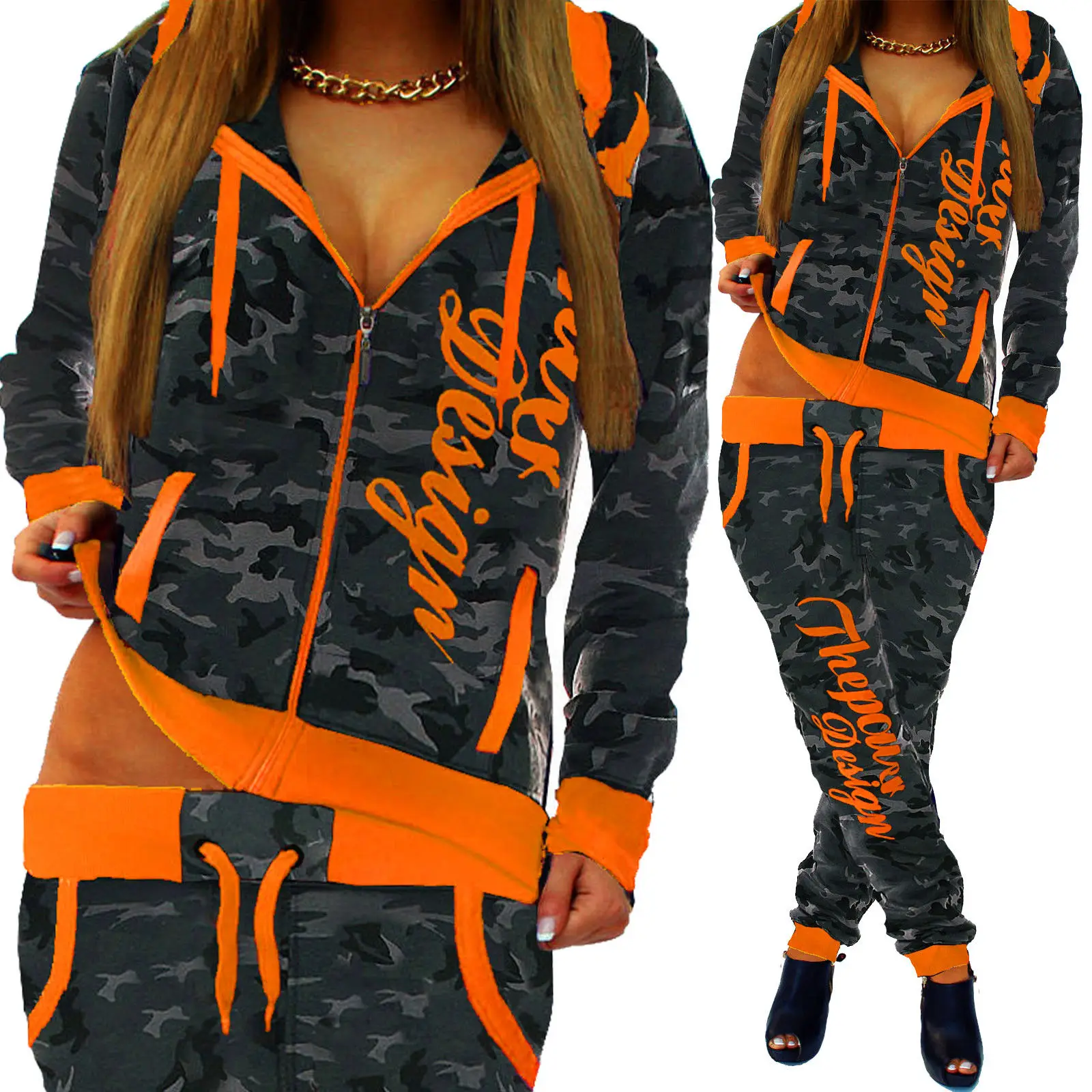 ZOGAA 2018 new 2 piece set women fashion clothing women 2018 Casual camouflage street style sweatsuits for women S-3XL ZOGAA 2018 new 2 piece set women fashion clothing women 2018 Casual camouflage street style sweatsuits for women S-3XL