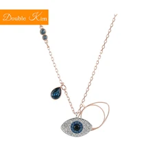 Ожерелье с подвеской «глаз демона», розовое золото, титановая цепочка из нержавеющей стали, модное Трендовое женское ювелирное изделие, подарок