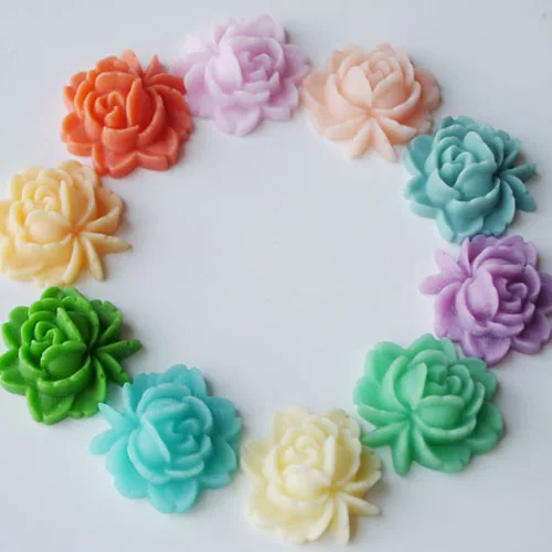 

Resin Rose Flower Cabochon 17*18mm Mixed Colors