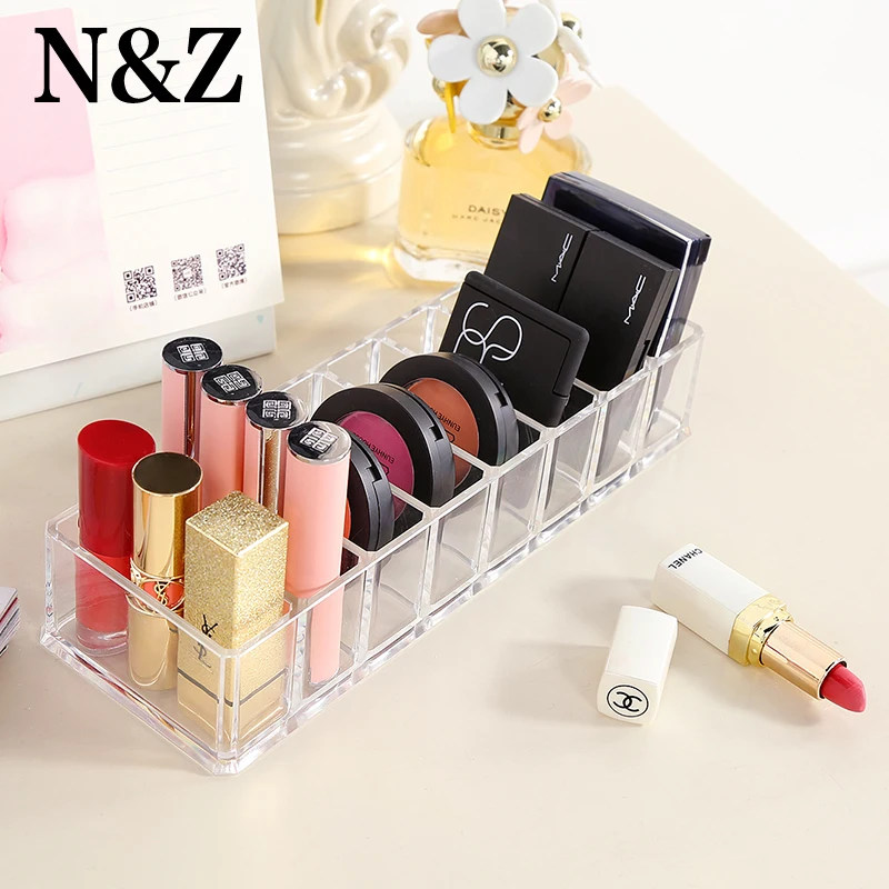 

N&Z Clear Acrylic Brush Lipstick Holder Jewelry Makeup Organizer Display Cosmetic Makeup Tools Storage Box Case C221