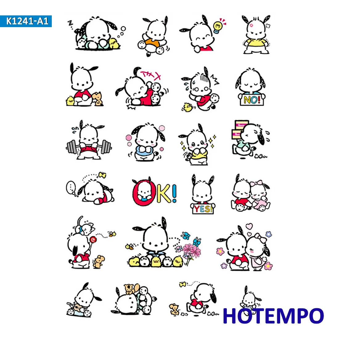 

Anime Pochacco Dog Cartoon Cute Stickers for Girl Children Kids Gift DIY Letter Diary Scrapbooking Stationery Pegatinas Stickers