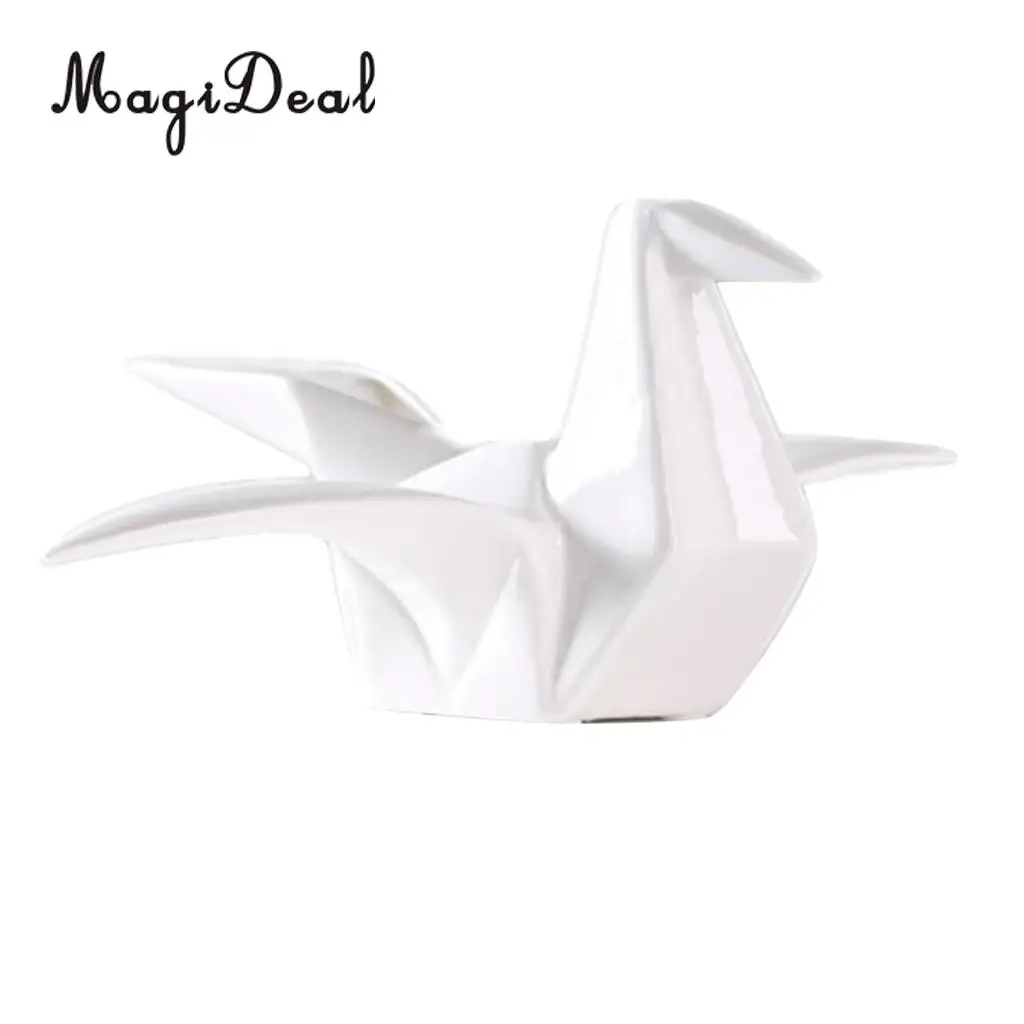 Ceramic Origami Crane Figurine Statue Home Office Decor Ornaments Wedding Party Table Centerpieces