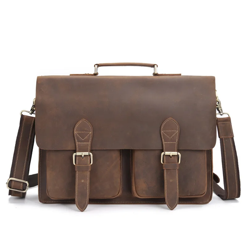 Leather Bag Messenger Men Handbag Laptop Business Portfolio Briefcase Satchel