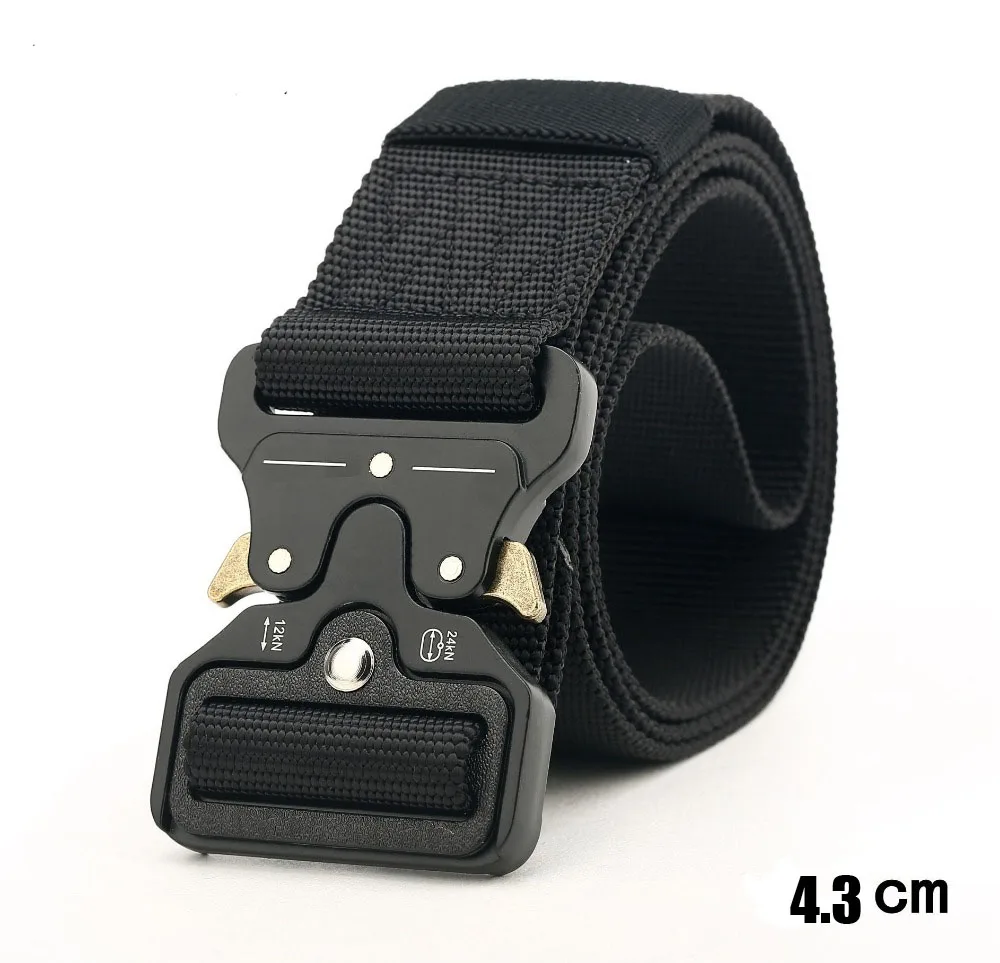 

Wide 4.3cm Nylon Metal Tactical Gear Heavy Duty belts Padded Patrol Waist Outdoor Hiking Climbing Hunting Load Bearing belt 20
