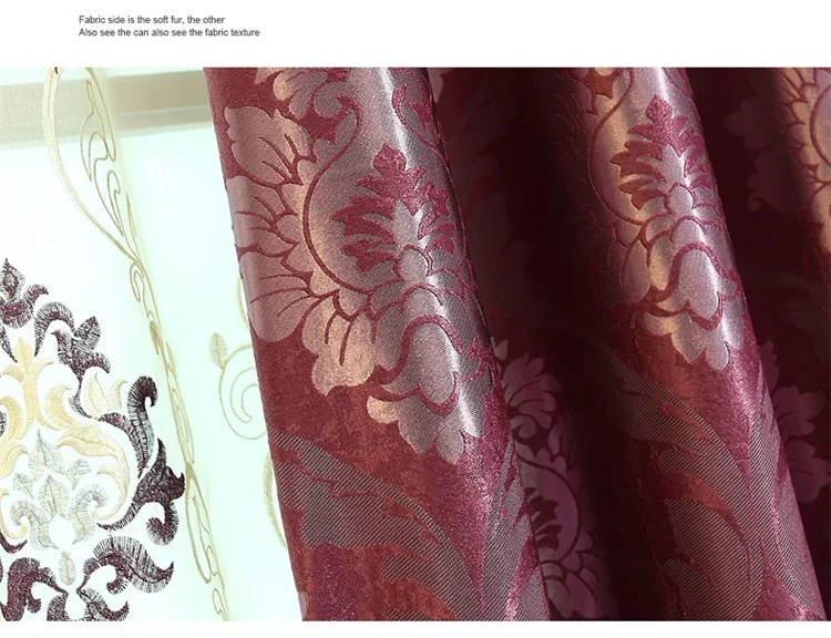 Европейские Роскошные жаккардовые занавески s для гостиной бежевые занавески оконные панели ткань занавески для спальни затенение 80% на заказ T61#4