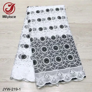 

New African Lace Fabric with Stones and Beads Nigerian Tissue Lace Fabric Wholesale French Tulle Lace Fabric JYW-219