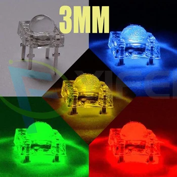 

50pcs/LOT 3MM Piranha LED Red Green Blue White Yellow ultra bright led diode