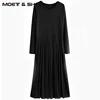 Autumn Plus Size 5XL Ankle-Length Dresses With Sashes Full Sleeve Casual Long Maxi Pleated Shirt Dress Grey Black XXXXL D63304R ► Photo 2/6
