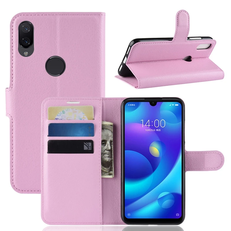 Чехол для Xiaomi mi Play, 4 ГБ, 64 ГБ, кошелек, задняя крышка-книжка, mi Play, флип-чехол из искусственной кожи, чехлы для телефонов, 5,84 дюймов, чехол-бампер с подставкой, s - Цвет: Pink