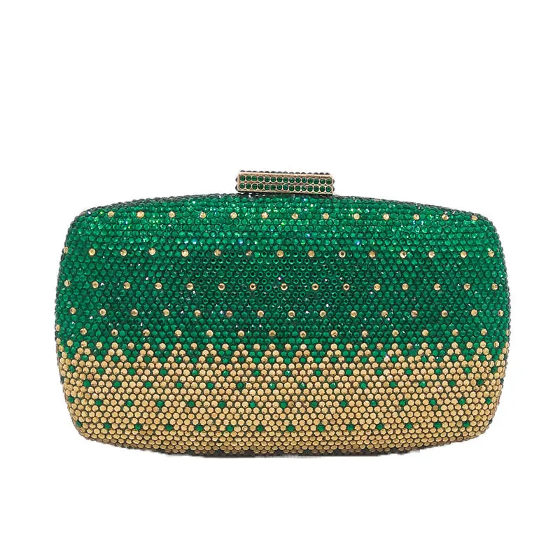 

2018 Vintage Eveing Clutch with Luxury Rhinestones, Evening Handbags with Detachable Chain, Great for Wedding and Party